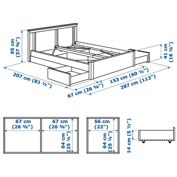 Pat Ikea Songesand/Lindbaden 4 140 x 200 cm / Furnir / White photo 9