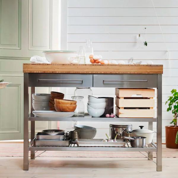 Insulă de bucătărie Ikea Rimforsa Brown / Bambus photo 4 Insulă de bucătărie Ikea Rimforsa Brown / Bambus photo 4