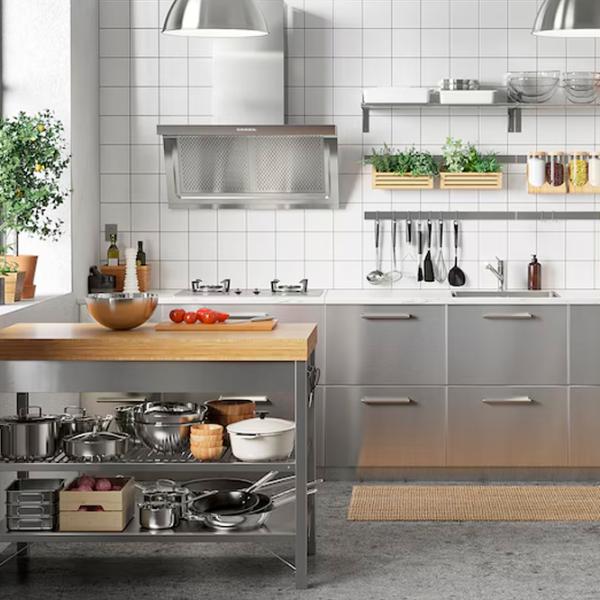 Insulă de bucătărie Ikea Rimforsa Brown / Bambus photo 6 Insulă de bucătărie Ikea Rimforsa Brown / Bambus photo 6