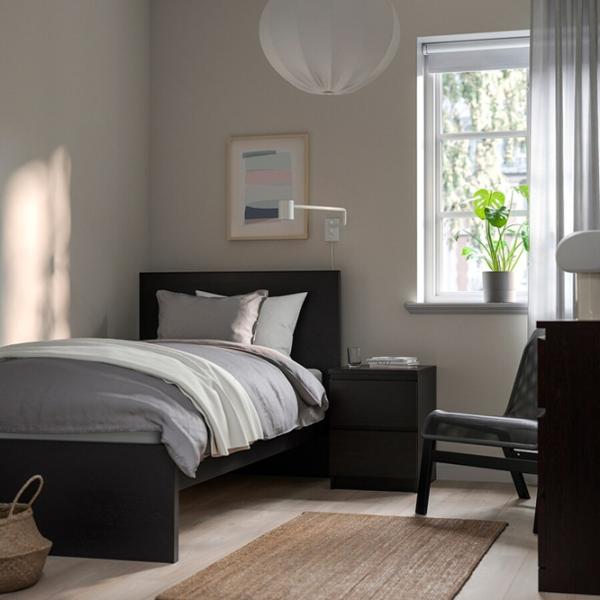 Pat Ikea Malm/Abygda 90 x 200 cm / Masiv / Black photo 6 Pat Ikea Malm/Abygda 90 x 200 cm / Masiv / Black photo 6
