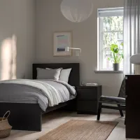 Кровать Ikea Malm/Abygda 90 x 200 см / Массив / Черный photo 6
