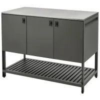 Insulă de bucătărie Ikea Batskar Dark Gray / Oțel