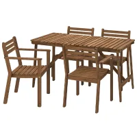 Набор садовой мебели Ikea Askholmen 4  Дерево / Дерево / Дерево / Тёмно-коричневый