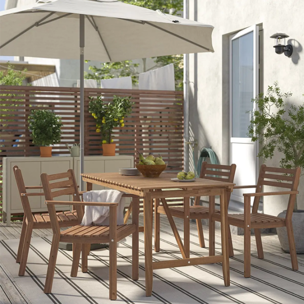 Набор садовой мебели Ikea Askholmen 4  Дерево / Дерево / Дерево / Тёмно-коричневый photo 5 Набор садовой мебели Ikea Askholmen 4  Дерево / Дерево / Дерево / Тёмно-коричневый photo 5
