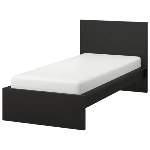 Кровать Ikea Malm/Luroy 90 x 200 см / Шпон / Черный photo 1