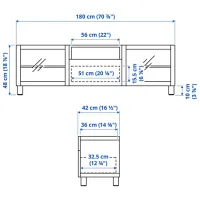 Тумба под телевизор Ikea Besta 74 x 180 x 42см / ДСП photo 2