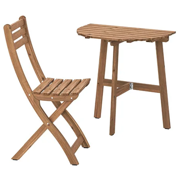 Набор садовой мебели Ikea Askholmen 1  Дерево / Дерево / Дерево / Тёмно-коричневый photo 1