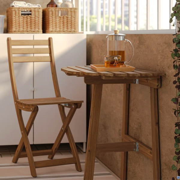 Набор садовой мебели Ikea Askholmen 1  Дерево / Дерево / Дерево / Тёмно-коричневый photo 2