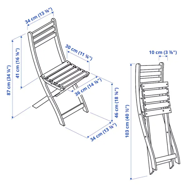 Набор садовой мебели Ikea Askholmen 1  Дерево / Дерево / Дерево / Тёмно-коричневый photo 8
