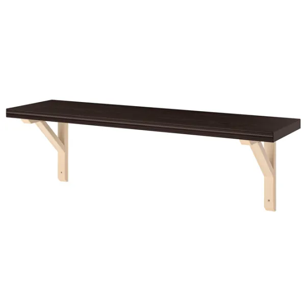 Полка Ikea Bergshult/Sandshult ДСП / Черный-коричневый photo 1