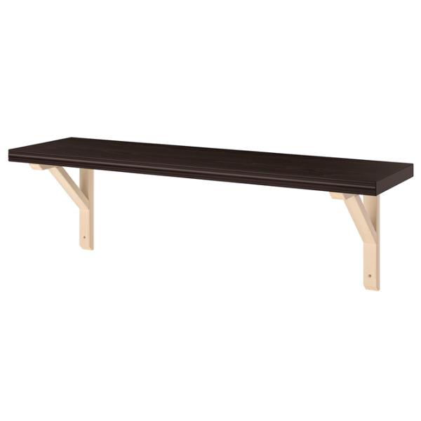 Полка Ikea Bergshult/Sandshult ДСП / Черный-коричневый photo 1