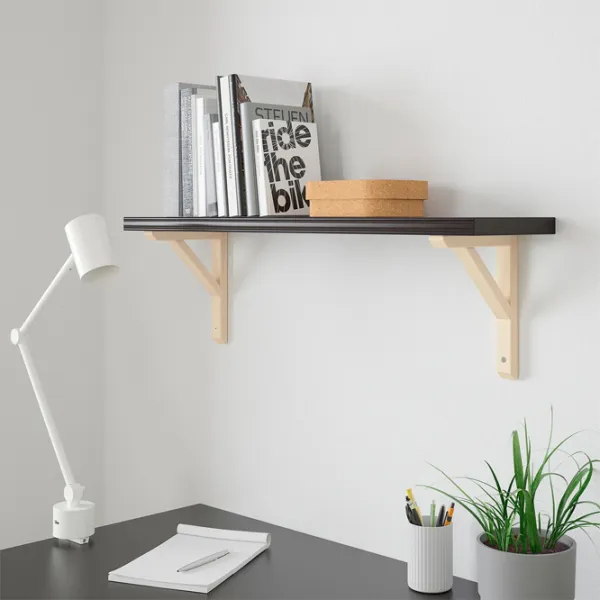 Полка Ikea Bergshult/Sandshult ДСП / Черный-коричневый photo 3