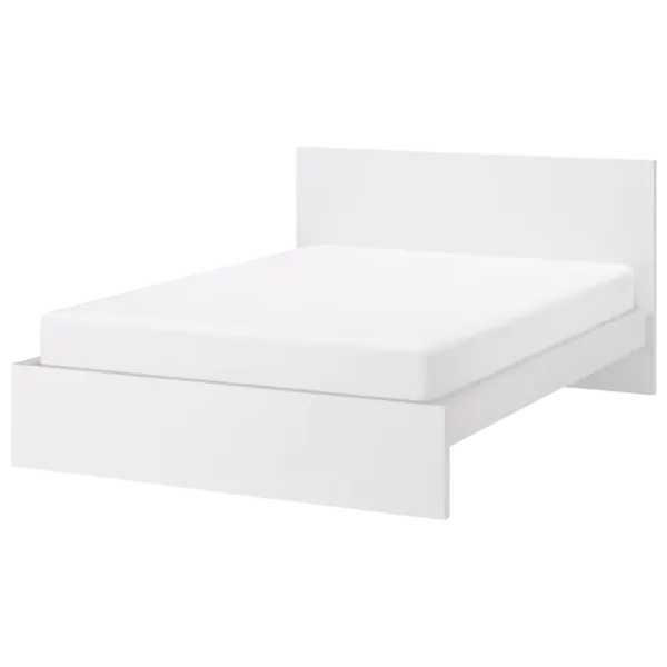 Кровать Ikea Malm/Luroy 160 x 200 см / Шпон / Белый photo 1