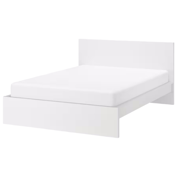 Кровать Ikea Malm/Luroy 160 x 200 см / Шпон / Белый photo 1