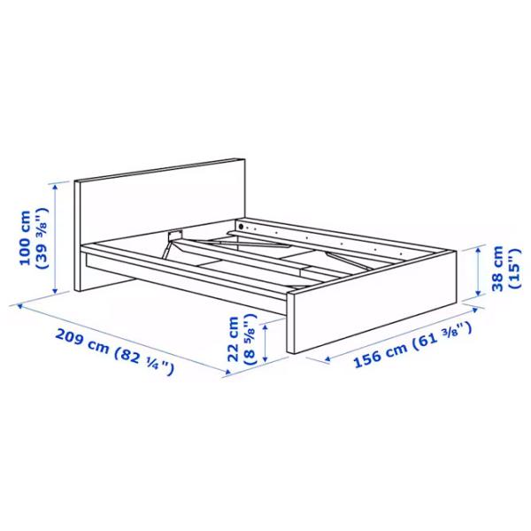 Кровать Ikea Malm/Luroy 160 x 200 см / Шпон / Белый photo 8