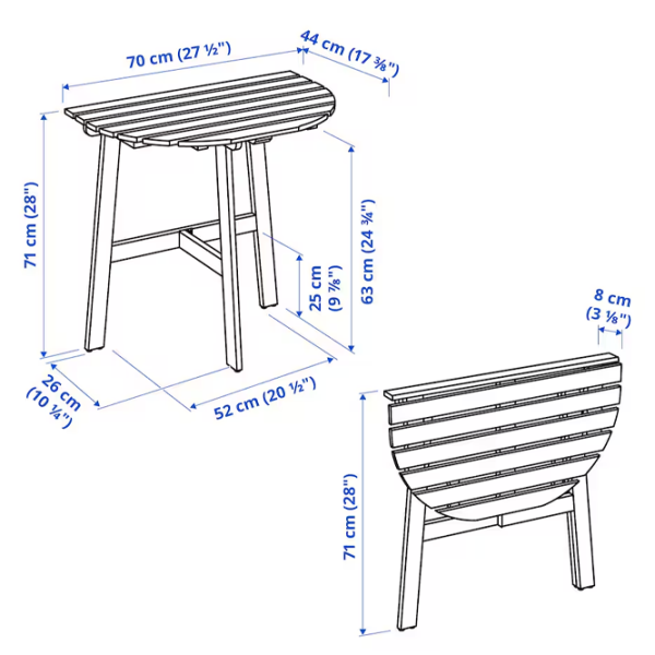 Set mobilă grădină Ikea Askholmen/Froson/Duvholmen 1 Lemn / Lemn / Lemn / Dark Brown photo 9