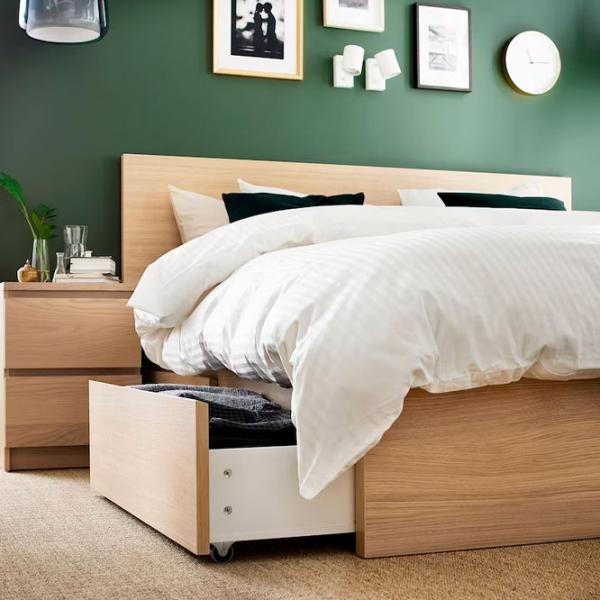 Кровать Ikea Malm/Luroy 4 140 x 200 см / Шпон / Wood photo 2