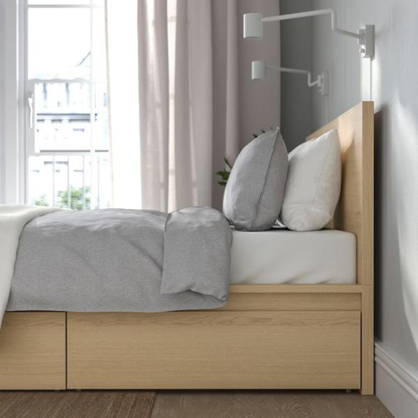 Кровать Ikea Malm/Luroy 4 140 x 200 см / Шпон / Wood photo 5