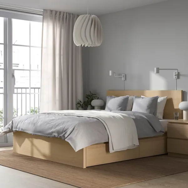Кровать Ikea Malm/Luroy 4 140 x 200 см / Шпон / Wood photo 6