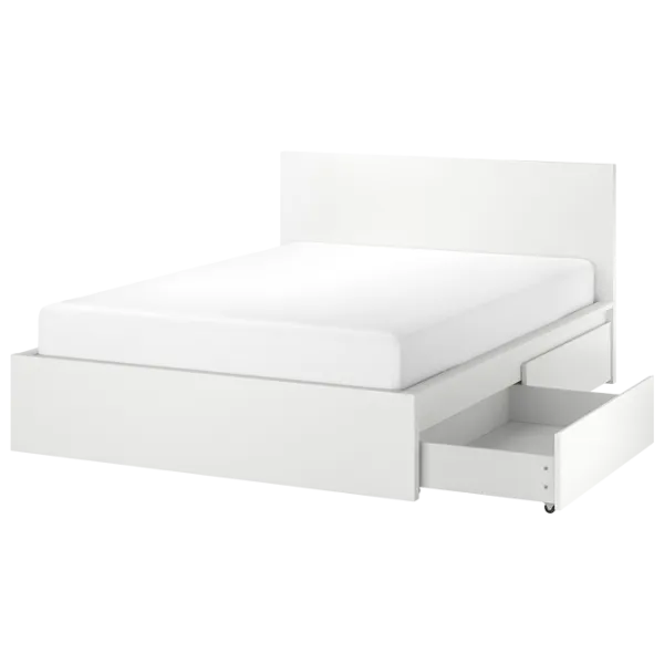 Кровать Ikea Malm/Lindbaden 4 140 x 200 см / Массив / Белый photo 1 Кровать Ikea Malm/Lindbaden 4 140 x 200 см / Массив / Белый photo 1