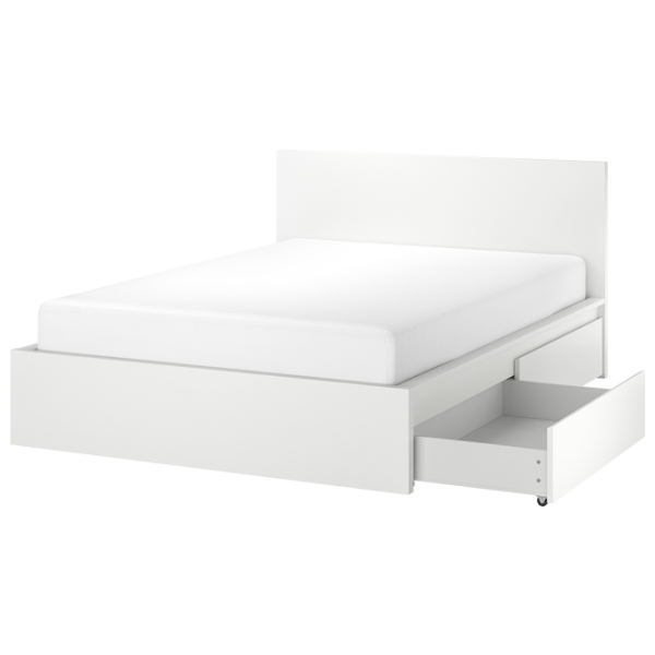 Кровать Ikea Malm/Lindbaden 4 140 x 200 см / Массив / Белый photo 1 Кровать Ikea Malm/Lindbaden 4 140 x 200 см / Массив / Белый photo 1