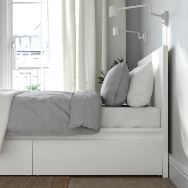 Кровать Ikea Malm/Lindbaden 4 140 x 200 см / Массив / Белый photo 4 Кровать Ikea Malm/Lindbaden 4 140 x 200 см / Массив / Белый photo 4
