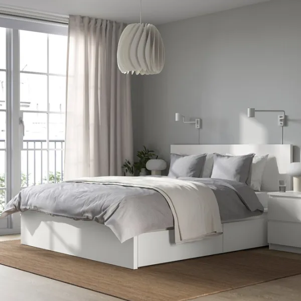 Кровать Ikea Malm/Lindbaden 4 140 x 200 см / Массив / Белый photo 5 Кровать Ikea Malm/Lindbaden 4 140 x 200 см / Массив / Белый photo 5