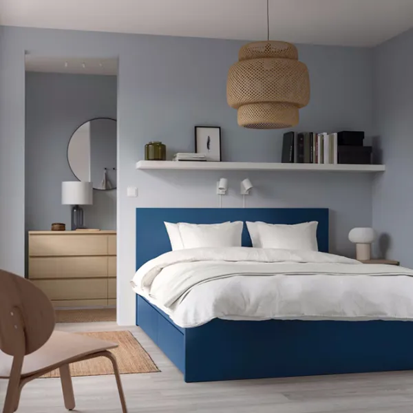 Кровать Ikea Malm/Lindbaden 4 160 x 200 см / Массив / Синий photo 7