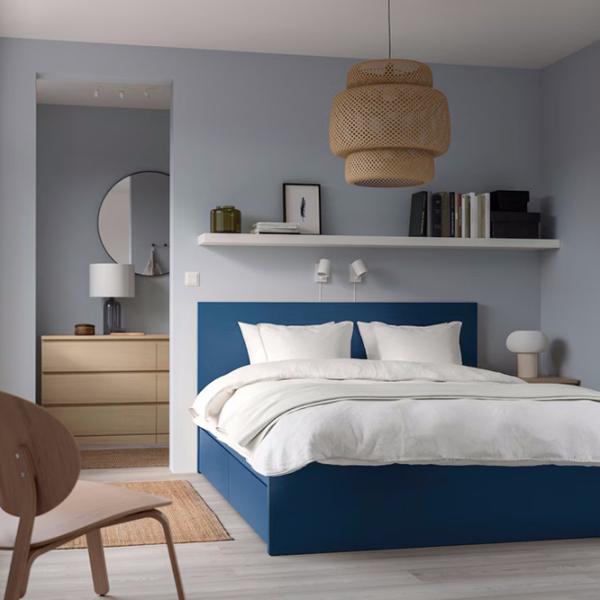 Кровать Ikea Malm/Lindbaden 4 160 x 200 см / Массив / Синий photo 7