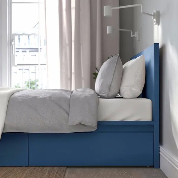 Кровать Ikea Malm/Lindbaden 4 160 x 200 см / Массив / Синий photo 8