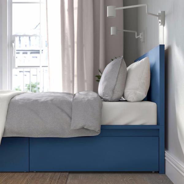 Кровать Ikea Malm/Lindbaden 4 160 x 200 см / Массив / Синий photo 8