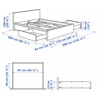Кровать Ikea Malm/Lindbaden 4 160 x 200 см / Массив / Синий photo 10