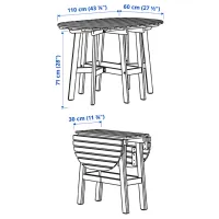 Набор садовой мебели Ikea Askholmen/Klosan 4 Дерево / Дерево / Дерево / Тёмно-коричневый photo 6