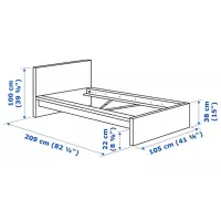 Кровать Ikea Malm/Lindbaden 90 x 200 см / Массив / Белый photo 5