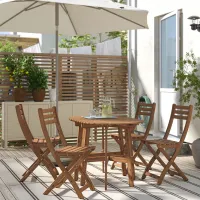 Набор садовой мебели Ikea Askholmen 4 Дерево / Дерево / Дерево / Тёмно-коричневый photo 2