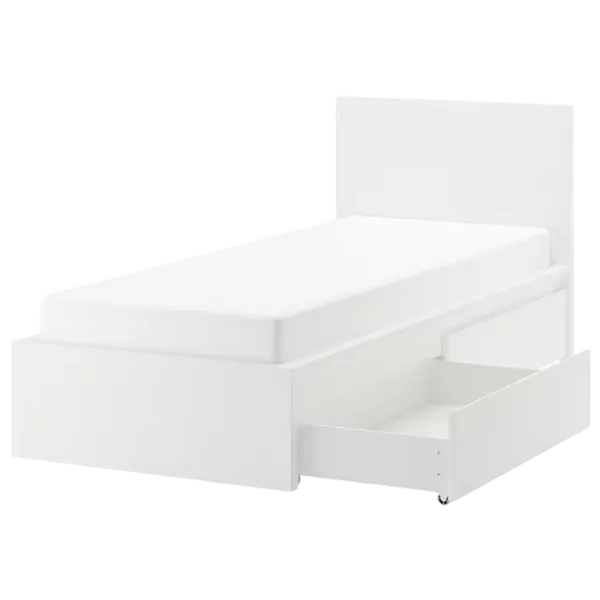 Кровать Ikea Malm/Lindbaden 2 90 x 200 см / Массив / Белый photo 1