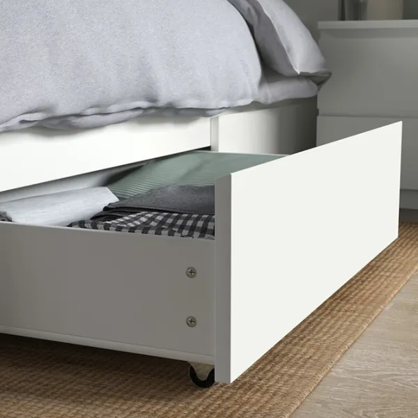 Кровать Ikea Malm/Lindbaden 2 90 x 200 см / Массив / Белый photo 4