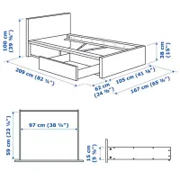 Pat Ikea Malm/Lindbaden 2 90 x 200 cm / Masiv / White photo 6
