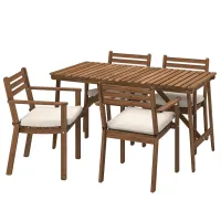 Набор садовой мебели Ikea Askholmen/Froson/Duvholmen 4  Дерево / Дерево / Дерево / Тёмно-коричневый