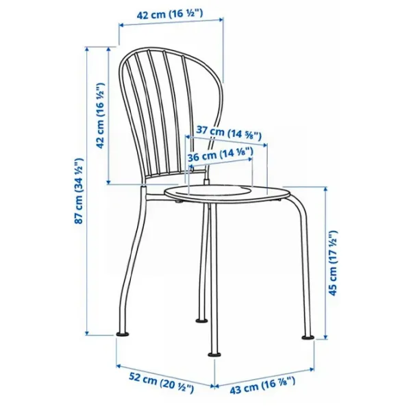 Set mobilă grădină Ikea Lacko 2  Metal / Metal / Metal / Gray photo 6