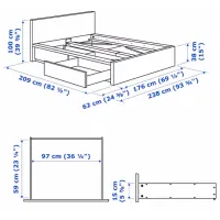 Pat Ikea Malm/Lindbaden 2 160 x 200 cm / Masiv / Blue photo 9
