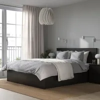 Кровать Ikea Malm 2 160 x 200 см / Шпон / Черный photo 7