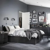 Кровать Ikea Malm 2 160 x 200 см / Шпон / Черный photo 9