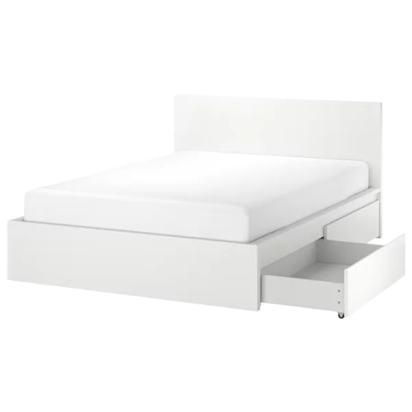 Кровать Ikea Malm 2 160 x 200 см / Шпон / Белый photo 1