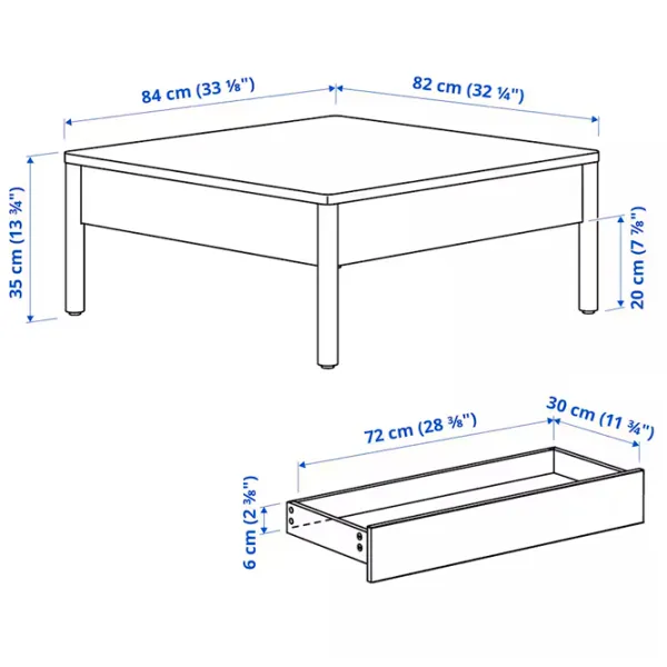 Măsuță de cafea Ikea Tonstad 5703616 Brown photo 7