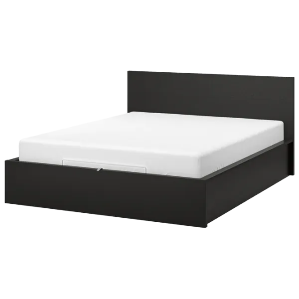 Кровать Ikea Malm 140 x 200 см / Массив / Черный photo 1