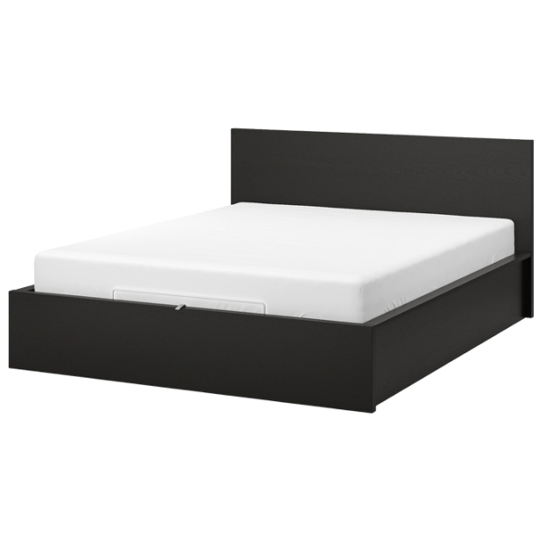 Кровать Ikea Malm 140 x 200 см / Массив / Черный photo 1