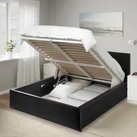 Кровать Ikea Malm 140 x 200 см / Массив / Черный photo 6