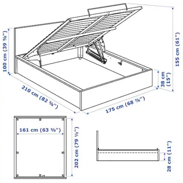 Pat Ikea Malm 160 x 200 cm / Masiv / Black photo 7