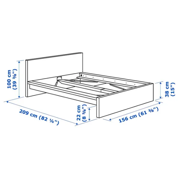 Pat Ikea Malm 140 x 200 cm / Masiv / Blue photo 8